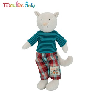 Moulin Roty ตุ๊กตาออร์แกนิค ตุ๊กตาผ้าเน่า ขนาด 30cm ตุ๊กตาน้องกอด ตุ๊กตาแมว Mimosa La Grande Famille MR-632043