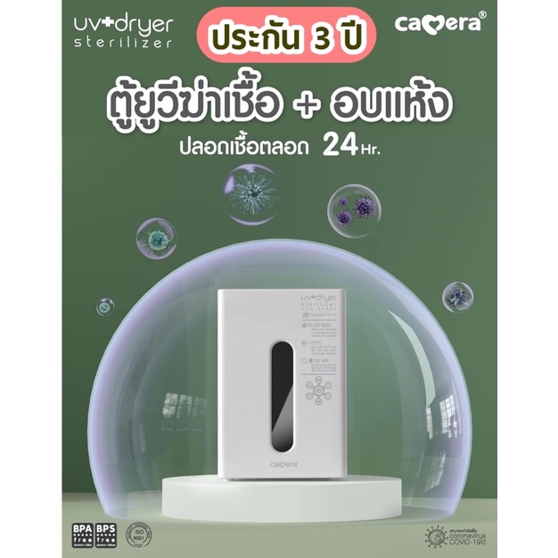 (ประกัน3ปี) Camera ตู้อบฆ่าเชื้อ ด้วยลมร้อนและรังสียูวี UV Sterilizer ขนาด 10 ลิตร