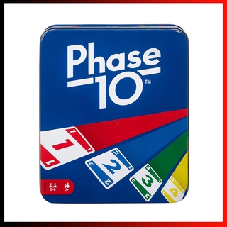 กล่องเหล็กใส่การ์ดเกม Phase 10 Tin Card Game สําหรับเด็กและผู้ใหญ่ 108 ใบ