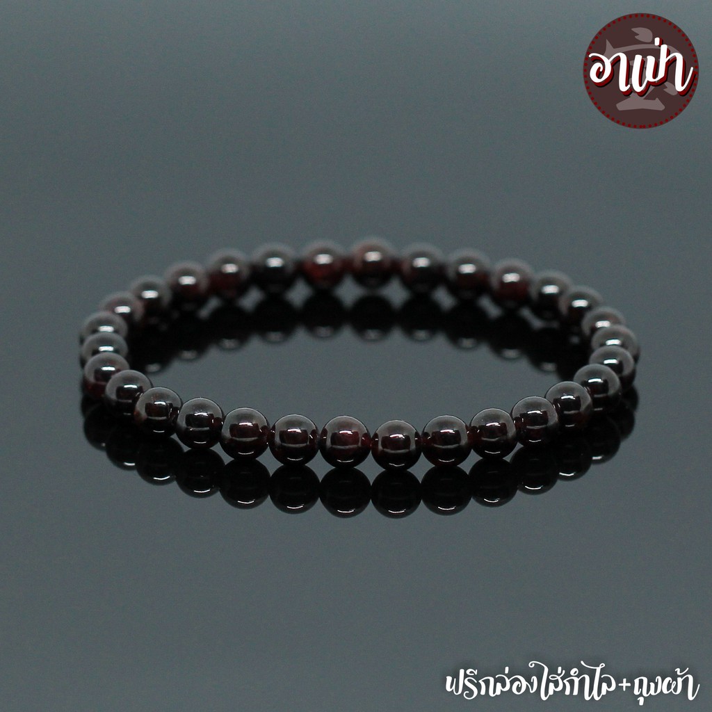 หินโกเมน Garnet ไม่ทำสี ขนาด 6 มิล หินแท้ 100% แก้วนพรัตน์ แก้ว 9 ประการ หินสีแดง