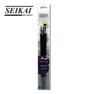 SEIKAI ชุดพู่กันอะครีลิค 3 ด้าม (ARTISH BRUSH 4,8,16) 1 ชุด