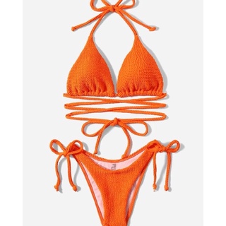 Set Bikini สีส้ม Size XS อก 31-32 เอว 24-25