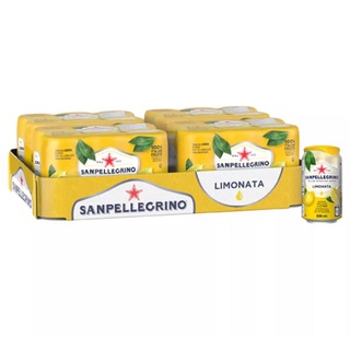 🌟พร้อมส่ง🌟San Pellegrino Fruit Beverage Limonata 330ml 24 กระป๋อง น้ำผลไม้อัดแก๊สธรรมชาติ รสมะนาว ขนาด 330ml