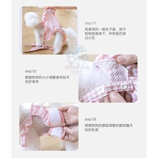 🇹🇭พร้อมส่ง🇹🇭 ชุดเอี๊ยมอนามัยสุนัข ลายสก๊อต แต่งระบาย หวานแหวว น่ารักมากจ้า กางเกงอนามัยสัตว์เลี้ยง