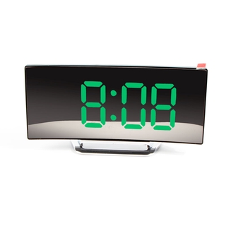 Curved Digital Table Clock Electronic Number Alarm Clocks Desktop LED Screen Dimmable Night Clock for Kids Home Bedroom