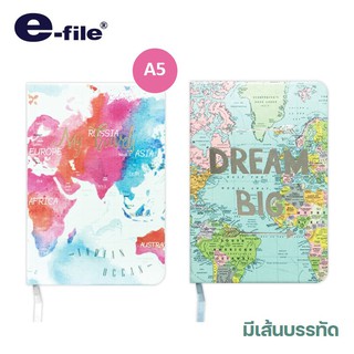 สมุดโน๊ตปกแข็ง ตราอีไฟล์ e-file ขนาด A5 เนื้อถนอมสายตามีเส้น 80 แกรม 96 แผ่น รุ่น CNB111 สมุดโน๊ตมีเส้น สมุดจดบันทึก