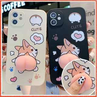 3D ก้น 🔥 Corgi สามารถหยิก บรรเทาความกดดัน เคส iPhone 12 Pro X 11 Max Apple iPhone12 เคสไอโฟน7พลัส 7 plus เคสไอโฟน11 Xr 8 เคสไอโฟน12pro เคสi12 mini 6 11pro 12pro XS Max เคสi11 7plus 6s SE 2020 เคสไอโฟน12 แบบนิ่มซิลิโคน Case