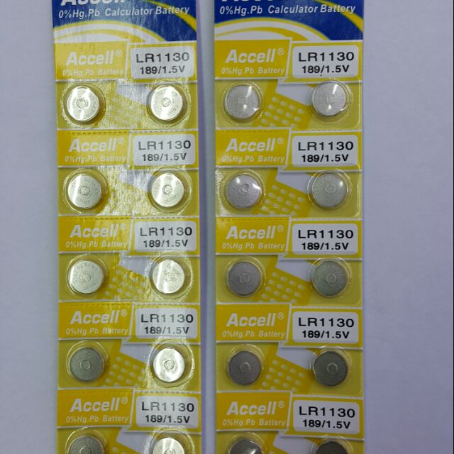 ถ่าน LR 1130ยี่ห้อ  Accell ใช้สำหรับไฟฉายหรือเลเซอร์ เครื่องคิดเลข