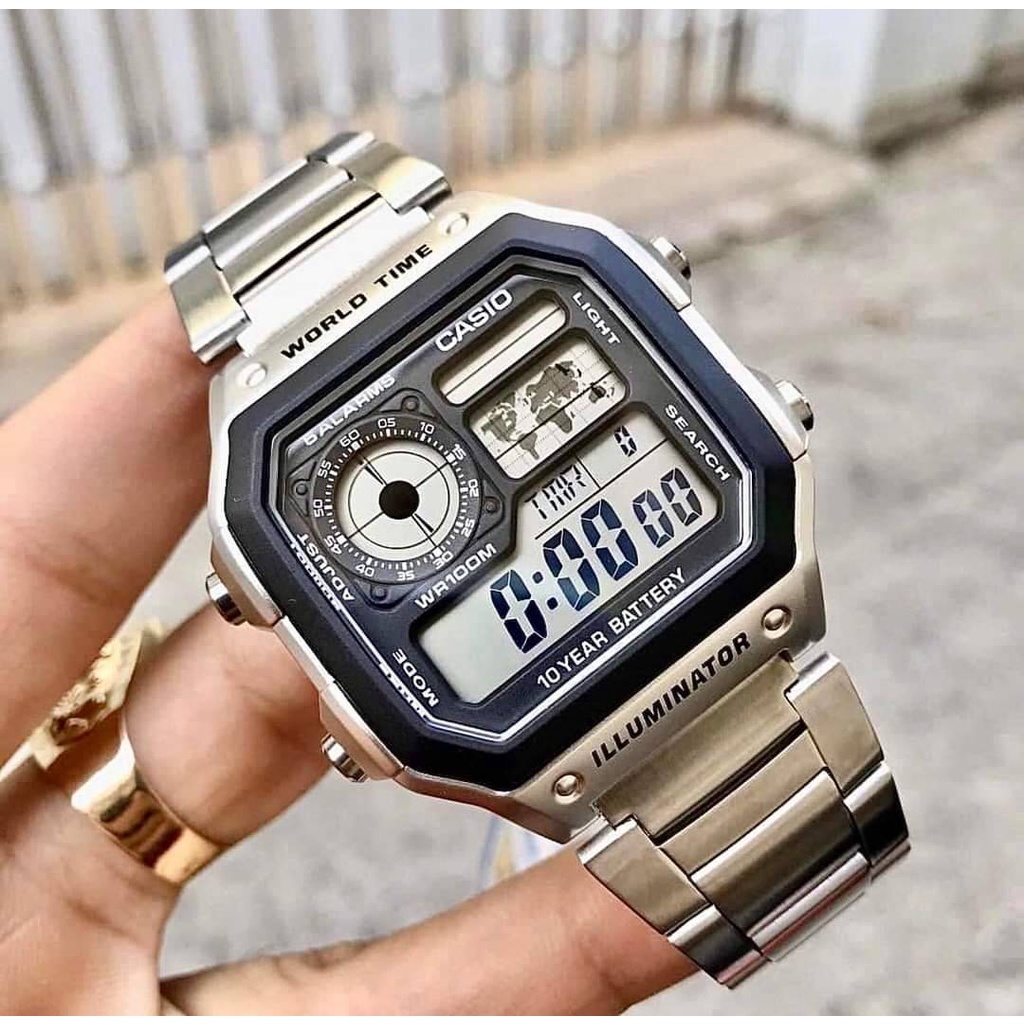 นาฬิกา Casio รุ่น AE-1200WHD-1A และ AE-1200WH นาฬิกาข้อมือผู้ชาย World time  -ของแท้ 100% ประกันศูนย์ CMG 1 ปี