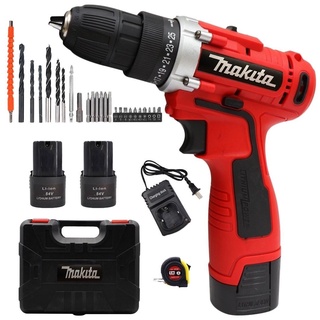 ชุดกระเป๋า สว่านแบต สว่านไร้สาย Makita  2 ระบบ  54V พร้อมอุปกรณ์พื้นฐาน (สีแดง)