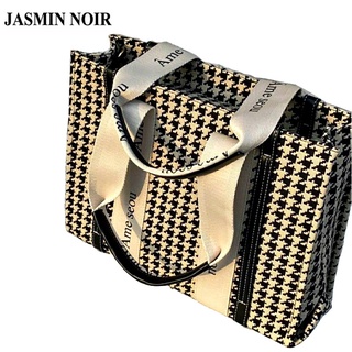 Jasmin NOIR Houndstooth กระเป๋าสะพายไหล่ ทรงเมสเซนเจอร์ แฟชั่นเรียบง่าย สําหรับสตรี