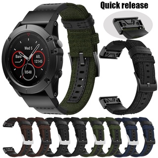 สายนาฬิกาข้อมือ ผ้าแคนวาส ไนล่อน ปลดไว ขนาด 22 มม. 26 มม. สําหรับ Garmin Fenix 7X 7 Epix Gen 2 Descent G1 COROS VERTIX