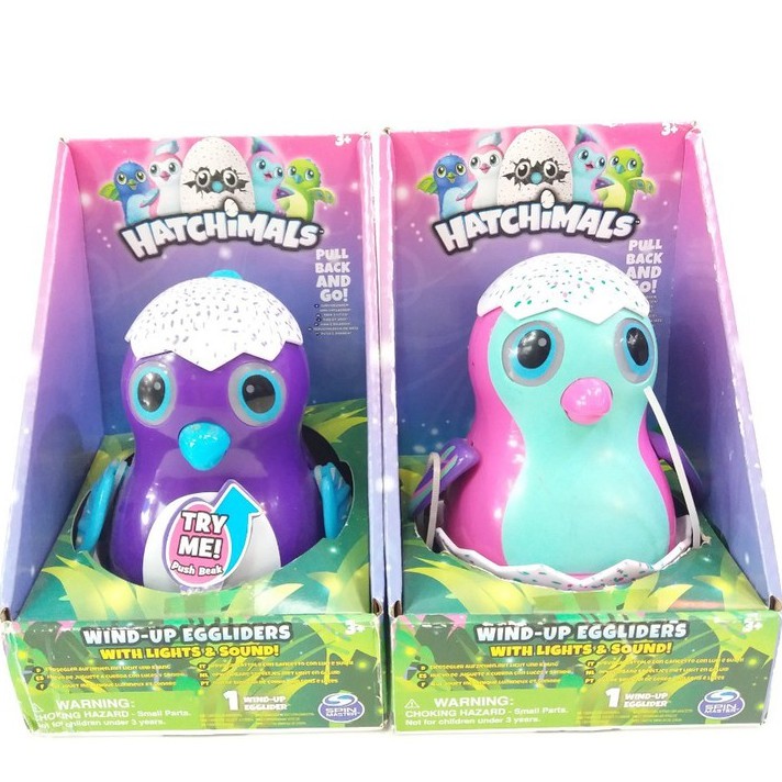 Hatchimals Action Figure Penguin Wind Up Egglider with Light and Sound ...