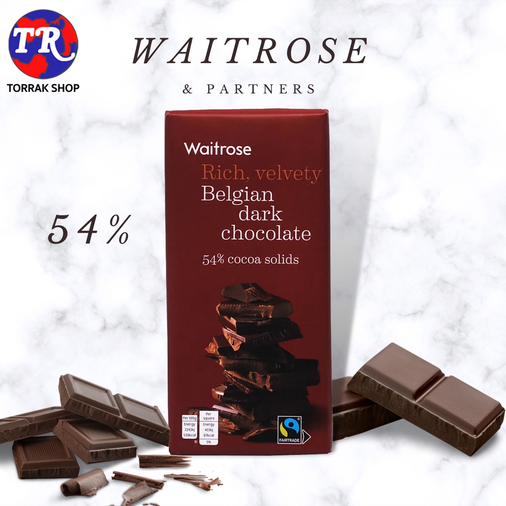 Waitrose Belgian Dark Chocolate 54 180g. Shopee Thailand