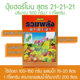 21-21-21 สูตรเสมอเร่งทุกส่วน ปุ๋ยฮอร์โมน ปุ๋ยน้ำ ปุ๋ยทางใบ พลังชาวนา