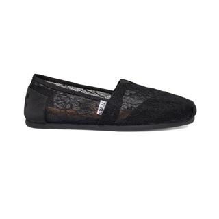 TOMS รองเท้าลำลองผู้หญิง แบบสลิปออน (Slip on) รุ่น Black Lace รองเท้าลิขสิทธิ์แท้