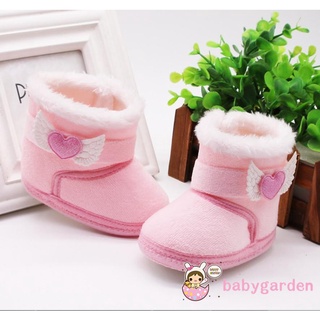 Babygarden รองเท้าบูทหิมะ พื้นนิ่ม กันลื่น ระบายอากาศ ลายปีกหัวใจ ของขวัญวันเกิด สําหรับเด็กผู้หญิง