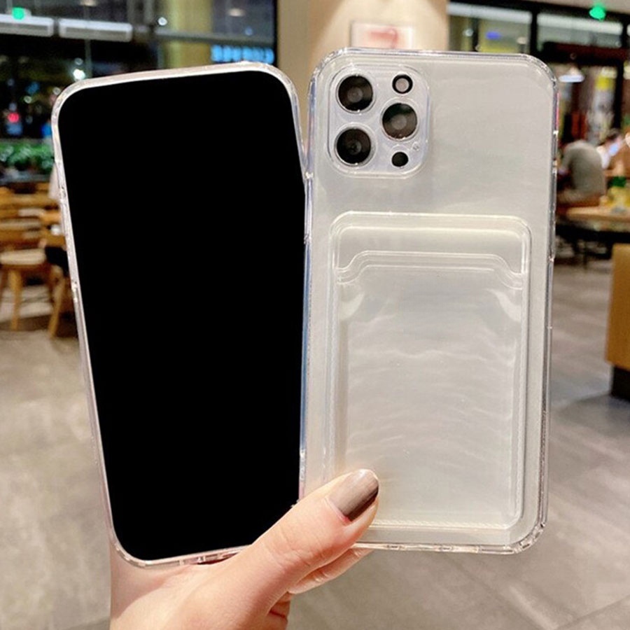 เคสใส พร้อมช่องใส่บัตร กันกระแทก สําหรับ สำหรับ iPhone 16 Plus 15 14 13 12 11 Pro XS Max 13 Mini X XR 6 6S 7 8 Plus SE 2020