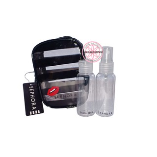 ขวดแบ่งครีม สำหรับพกพา SEPHORA Travel Pouch with 2 Travel Bottles