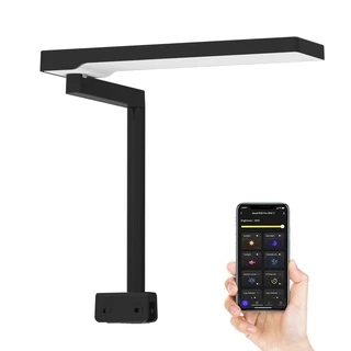 （การจัดส่งที่รวดเร็ว)15 วัตต์ LED Full Spectrum Nano Aquarium Light, โคมไฟพิพิธภัณฑ์สัตว์น้ำพร้อมตัวจับเวลา, การควบคุมแอพอัจฉริยะตู้ปลาไฟ RGB LED, พระอาทิตย์ขึ้นดวงอาทิตย์ดวงจันทร์, โหมด DIY, แสงคลิป