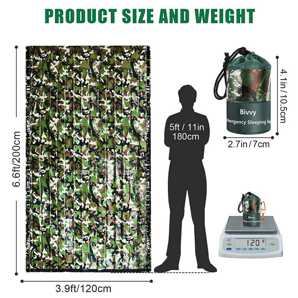 Keepin ถุงนอน Keep Warm Camping ผ้าห่มฉุกเฉินกลางแจ้งกันน้ําน้ําหนักเบา Windproof Survival ผ้าห่มกระเป๋า