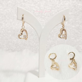 ต่างหูห่วง  Luxury Gold 💎 HEART --24K Plated--