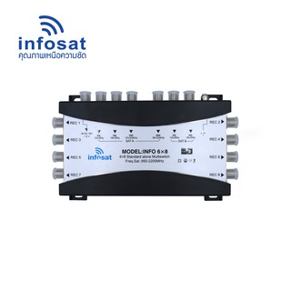 INFOSAT Multi-Switch INF- 6X8 สำหรับ 3 จานดาวเทียม 8 จุดรับชมอิสระ