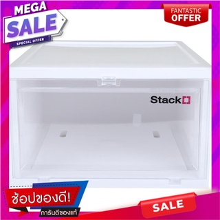 กล่องรองเท้าฝาหน้า STACKO 28x35x17 ซม. สีขาว ที่จัดเก็บรองเท้า SHOE BOX STACKO 28X35X17CM WHITE อุปกรณ์จัดเก็บทั่วไป