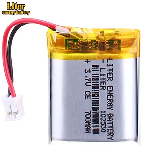 JST XHR 2.0mm 2pin 3.7V 700MAH 102530 Lithium Polymer LiPo Rechargeable Battery For Mp3 headphone PAD DVD bluetooth came