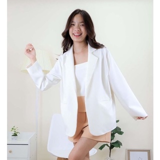 ML015 Lady Set Sky Nice Suit ชุดเซทสูทสีขาว