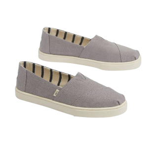 TOMS รองเท้าลำลองผู้หญิง แบบสลิปออน รุ่น Cupsole Alpargata Morning Dove Heritage Canvas รองเท้าลิขสิทธิ์แท้ (Z)