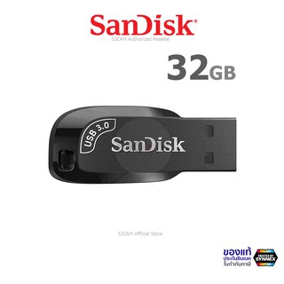 SanDisk Ultra Shift USB 3.0 Flash Drive CZ410 32GB  Black compact design ประกัน Synnex 5ปี  SDCZ410-032G-G46 แฟลซไดร์ฟ