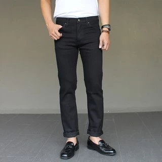 Golden Zebra Jeans กางเกงยีนส์ขากระบอกเล็กผ้ายืดสีดำ (Size เอว 28-44) #446BK