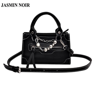 Jasmin NOIR กระเป๋าถือ กระเป๋าสะพายไหล่ หนัง PU แต่งสายโซ่ สําหรับผู้หญิง