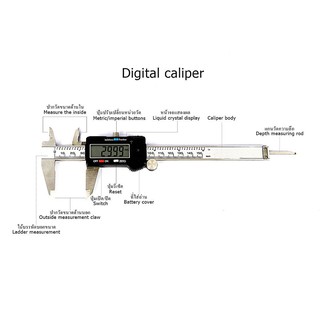 เครื่องมือวัดขนาด ยาว 15 mm. (6 นิ้ว) เวอร์เนียร์คาลิเปอร์ (VERNIER) เครื่องมือวัด ที่แบ่งตามการวัด เฉพาะที่ต้องการ