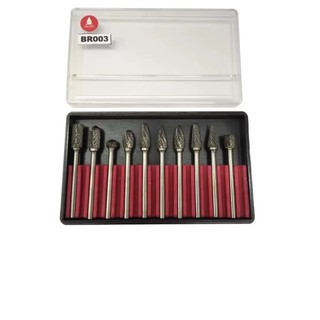 OKURA ดอกเจียรคาร์ไบร์ทแกน 3มม. 10ดอก/ชุด รุ่น BR003 (สีเงิน)