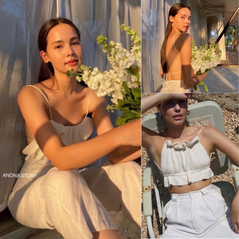 (C17) สายเดี่ยว k.yaya เสื้อสายเดี่ยวไหมพรม เกาะอก สายฝอ ชุดไปทะเล พร้อมส่ง