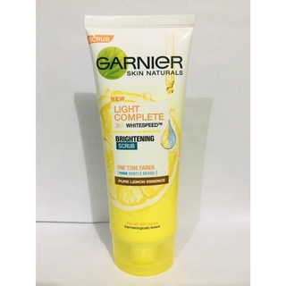 Garnier light complete speed brightening scrub one tone fairer 100mlการ์นิเย่ ไลท ์ คอมพลีท ไวท์ สปีด ไบร์ทเทนนิ่ง สค...