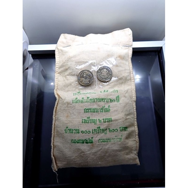 เหรียญยกถุง(ถุงเปิด 100เหรียญ) เหรียญ 2 บาท ที่ระลึก วาระครบ 60 ปี กรมธนารักษ์ ไม่ผ่านใช้ หายาก แท้ #เหรียญถุง #ยกกระสอบ