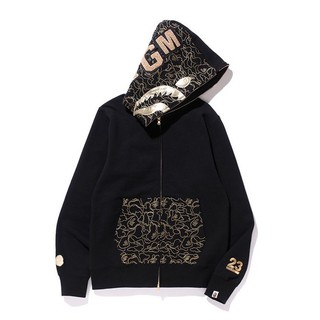 รุ่นพิเศษ​ BAPE 23 anniversary ด้านในผ้านุ่ม​ black gold cardigan zipper hooded​47