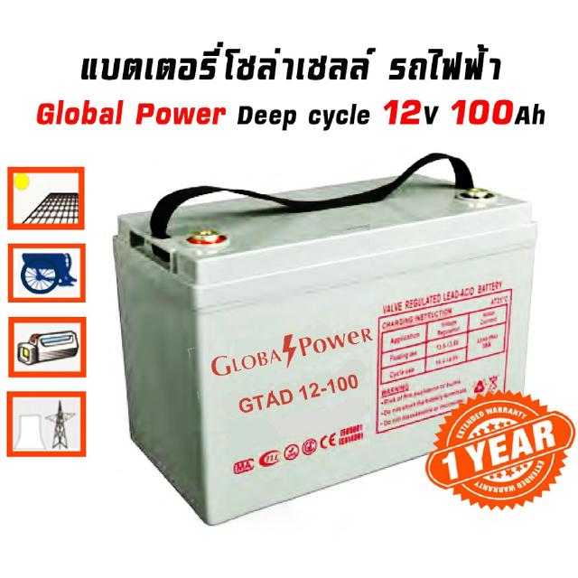 ลดเพิ่มอีก 50% ใส่โค้ด SHUEJP5XWA Global power battery แบตเตอรี่โซล่าเซลล์ ups สำรองไฟ รุ่น GTAD12-100 (12V/100 mAh)  De