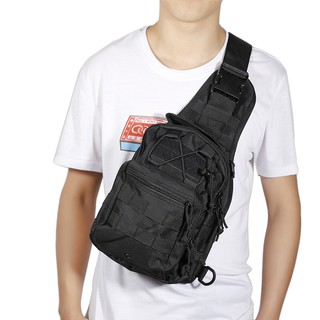 กระเป๋าคาดอก กระเป๋าสะพายไหล่ กระเป๋าลำลอง Daypack สำหรับผู้ชาย สีดำ