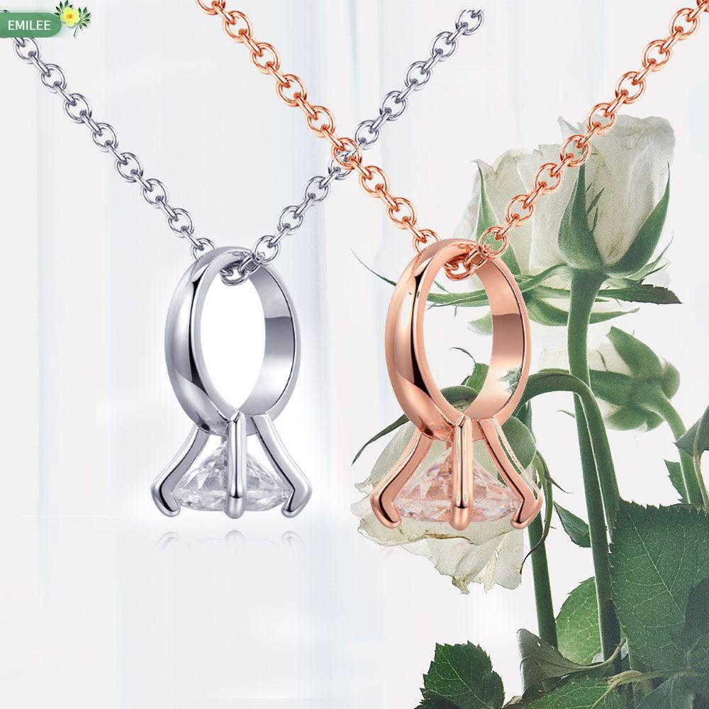 COLORFUL BLING Frozen Snowflake Crystal Zircon Pendant Necklace Set - Adjustable Clavicle Chain For Women, Bridal & Winter Jewelry Gift