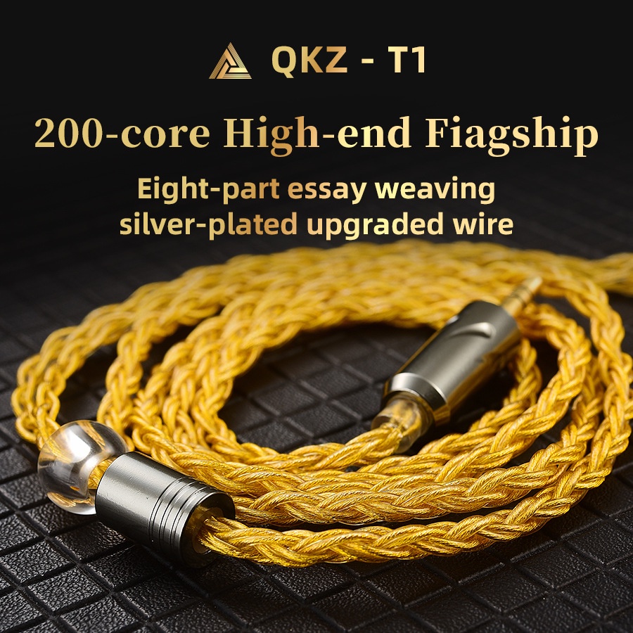 Qkz T1 200 แกน 8 เส้น Ofc สายเคเบิ้ลอัพเกรดชุบเงิน 3.5มม Qdc สําหรับ Kz Zsn Pro X Trn Mt1 Zxt