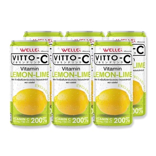 วิตโตะ ซี เครื่องดื่มวิตามิน รสเลมอน 180 มล. x 6 กระป๋อง Vitto-c Vitamin Drink Lemon 180 ml x 6 pcs