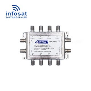 INFOSAT Multi-Switch INF- 4801 สำหรับ 2 จานดาวเทียม 8 จุดรับชมอิสระ