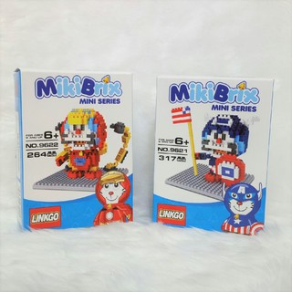 Nano Lego Hero Cat Cross Over Iron Man + Captain America Set of 2