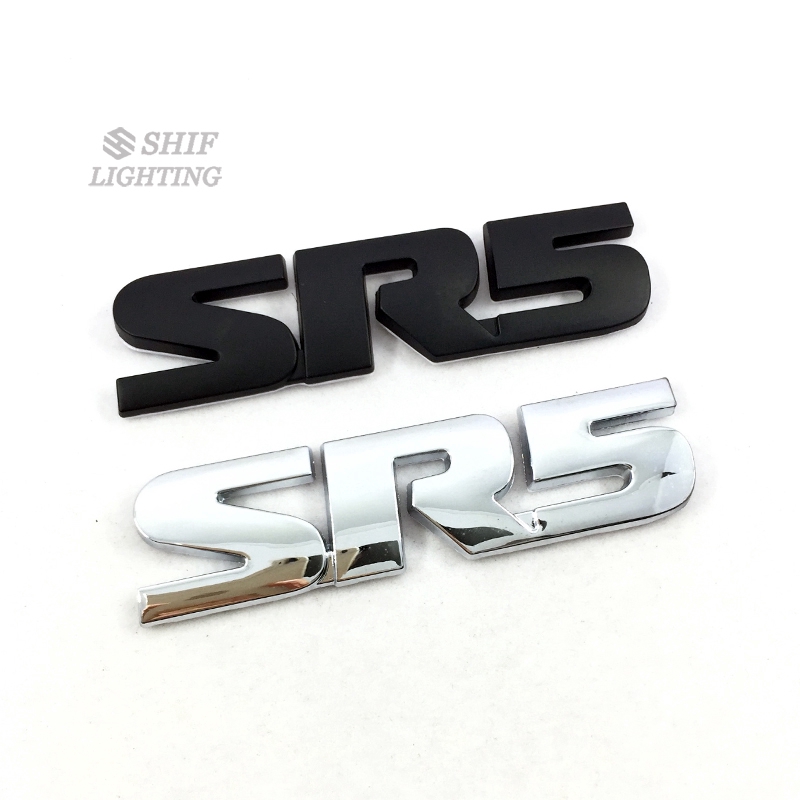 1 x โลหะ SR5 โลโก้ตัวอักษรรถ Auto ด้านหลังป้ายสัญลักษณ์สติกเกอร์รูปลอกสําหรับ TOYOTA TUNDRA SR5