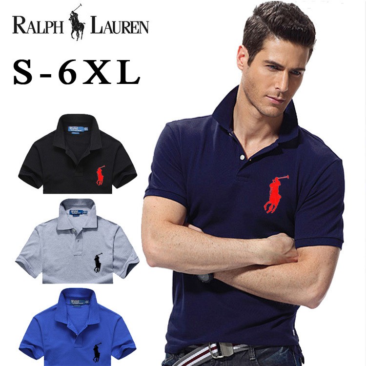 Ralph Lauren เสื้อยืด แขนสั้น ระบายอากาศ เสื้อโปโล คอปก สำหรับผู้ชาย |  Shopee Thailand