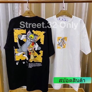 ขอแนะนำ 【COD】 เสื้อยืดแขนสั้น off white ทอมเจอรี่ เนย COMEING CLUB